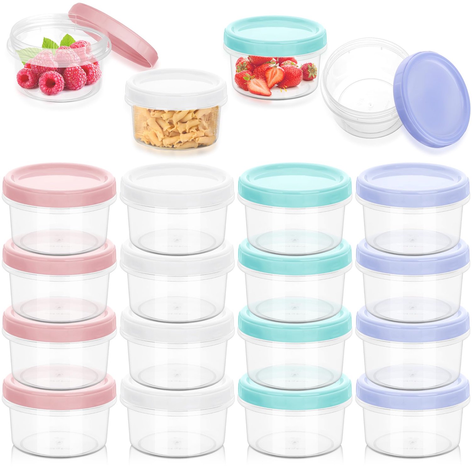 Set van 16 Herbruikbare Snackpotjes met Deksel