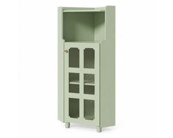 LONG DRAGON - Hoekkast - Groene lakafwerking - LED-verlichting met app-bediening - Voor woonkamer en badkamer, ook als boekenkast - 63,5 x 124 cm