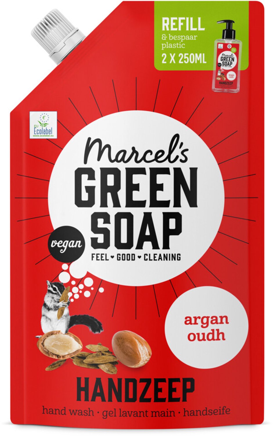 Bol.com Marcel's Green Soap Handzeep Argan & Oudh Navul Stazak 500 ml aanbieding