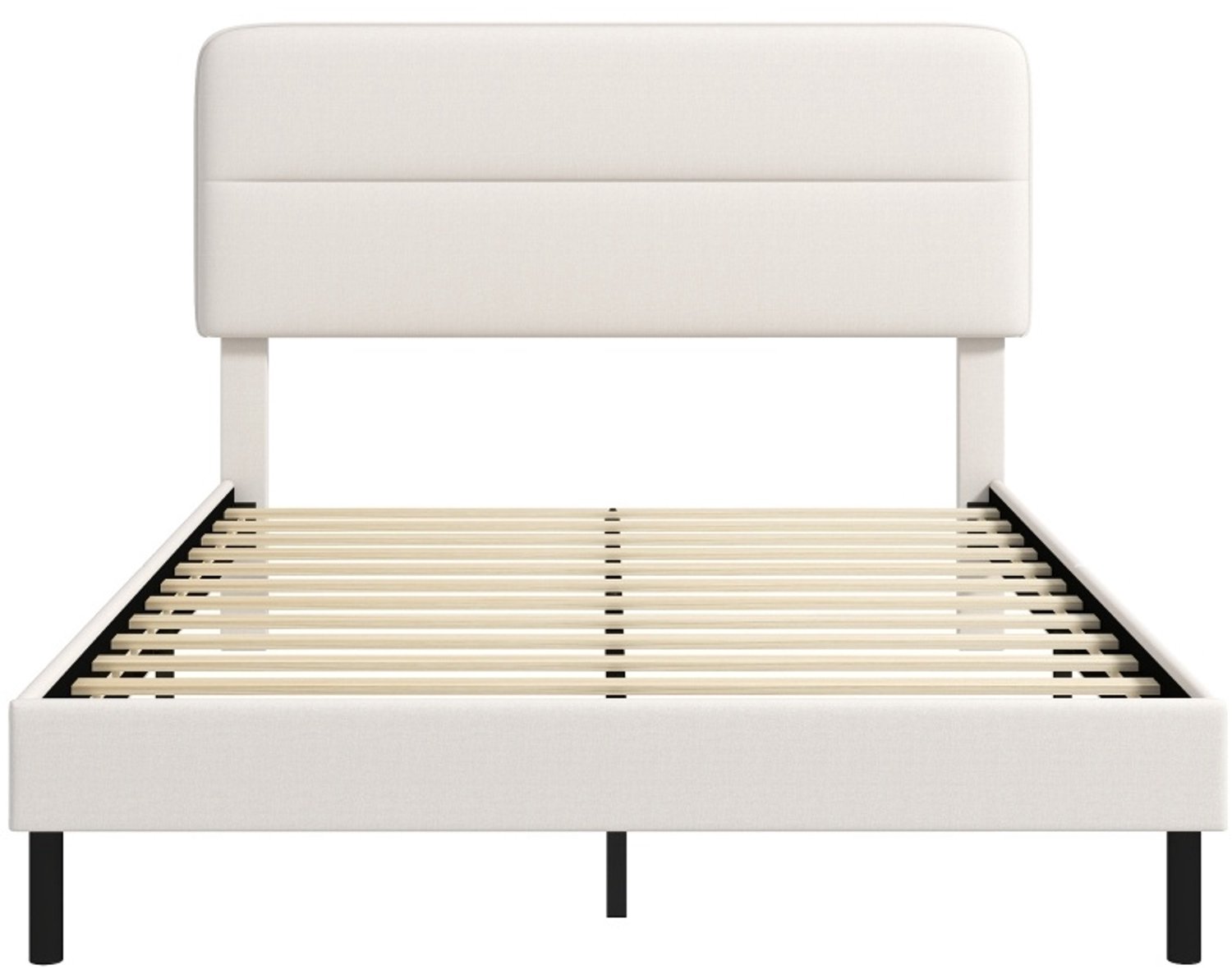 REDOM Bedframe 140x200 cm - Verstelbaar hoofdbord en 12 latten - Beige