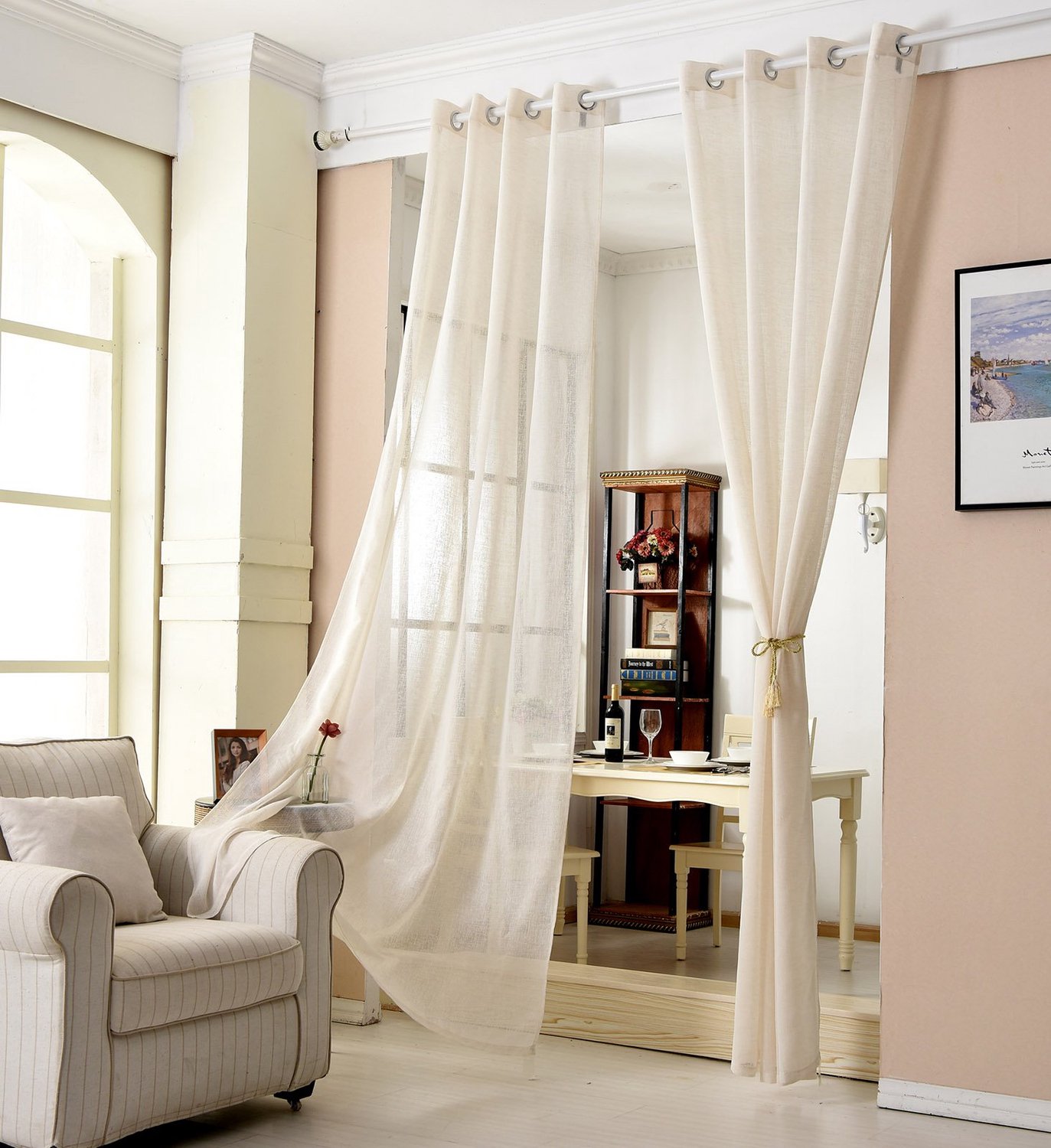 Transparant Gordijn met Eyelets - Semi-Sheer Decoratieve Gordijn 140x245 cm