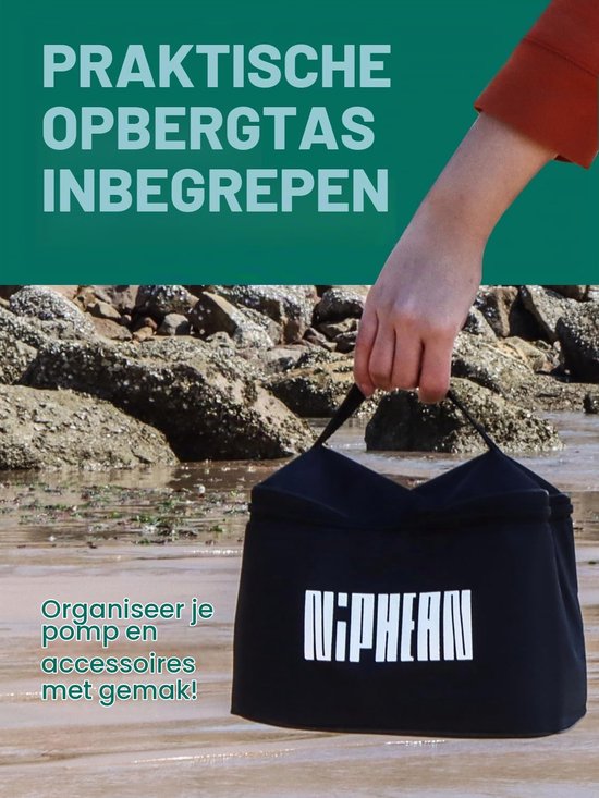 Elektrische pomp met extra lange oplaadkabel van 3 m, 50 psi autobandenpomp met tas, elektrische peddelpomp voor opblazen en legen, elektrische luchtpomp voor SUP, matras — afbeelding 3
