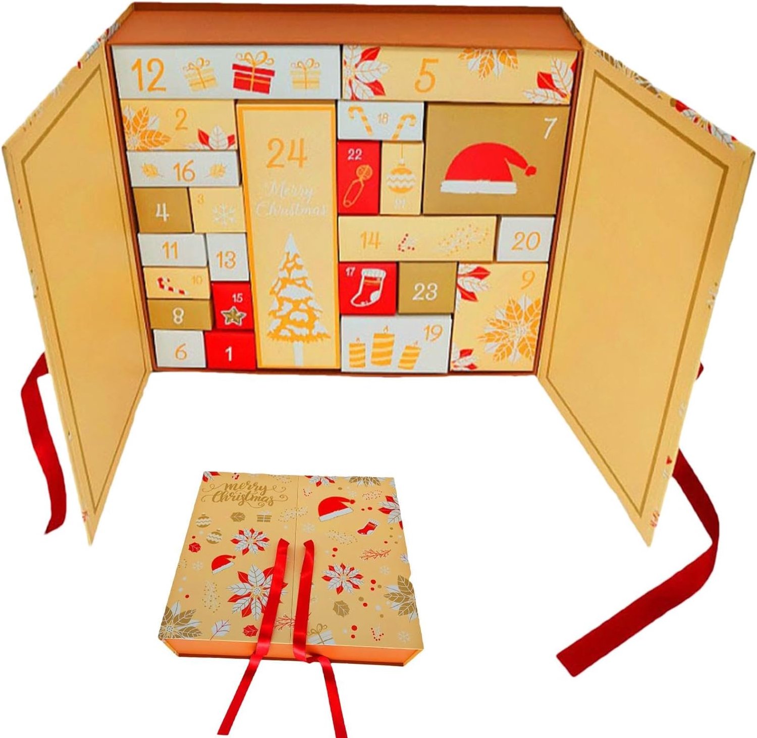 24-delige kleurrijke herbruikbare adventskalender - Adventskalender - Invulbare aftelkalender - 24 dagen Kerstmis DIY adventskalender - adventskalender kinderen - adventkalender volwassenen
