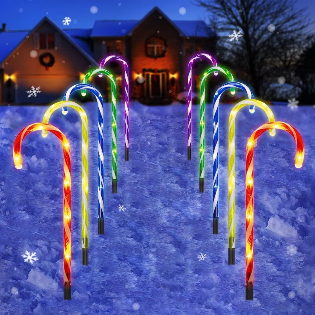 Lichtsnoer met Snoepstokken - Kleurrijk - 53 cm - Waterdichte LED Kerstdecoratie voor Buiten en Binnen