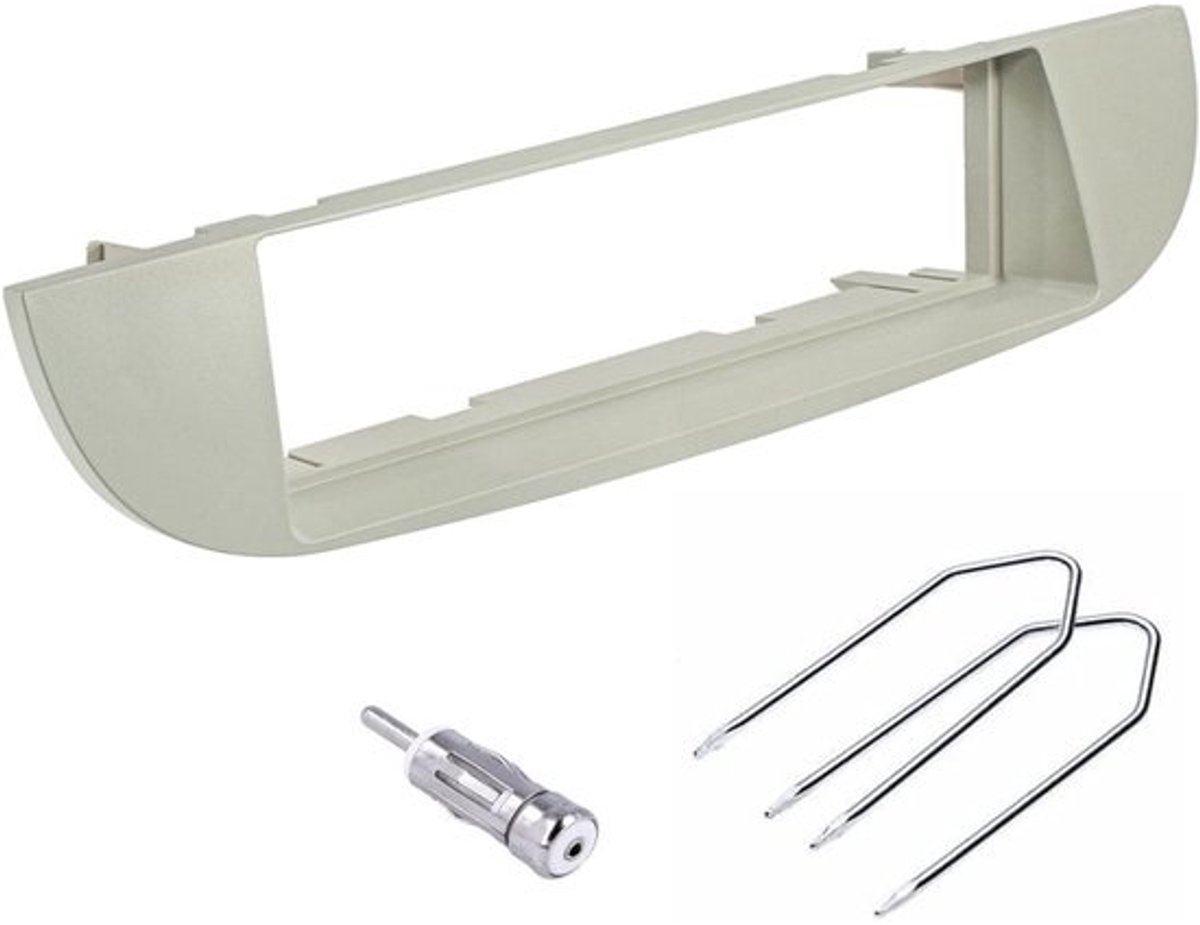 Autoradiopaneelframe - montagekit - autoinstallatie - compleet inclusief adapters - 1 DIN-formaat - beige