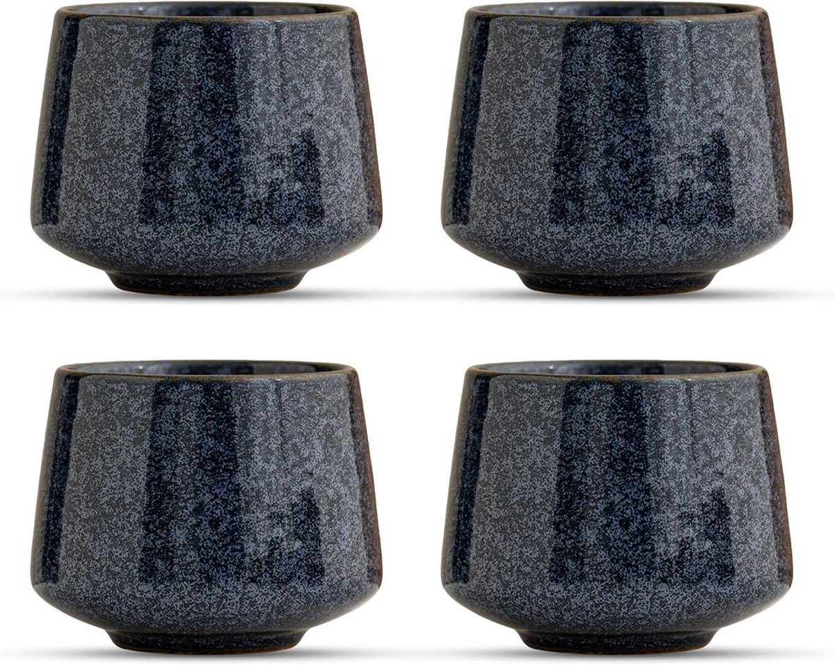 Set van 4 espressokopjes 200 ml van hoogwaardig keramiek, handzaam en modern design, perfect als cadeau voor vrienden of geliefden.