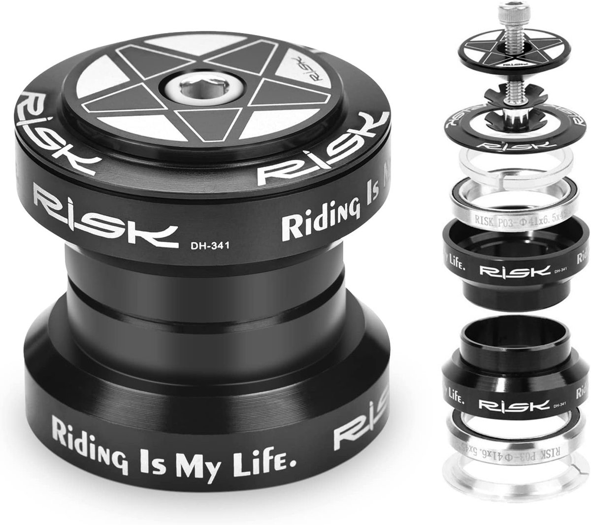 Aluminium Fietshoofdset voor Mountainbikes, Vervangingsset voor 28.6mm Stuurvork en 34mm Hoofdset, Duurzaam en Lichtgewicht Ontwerp voor Optimale Prestaties