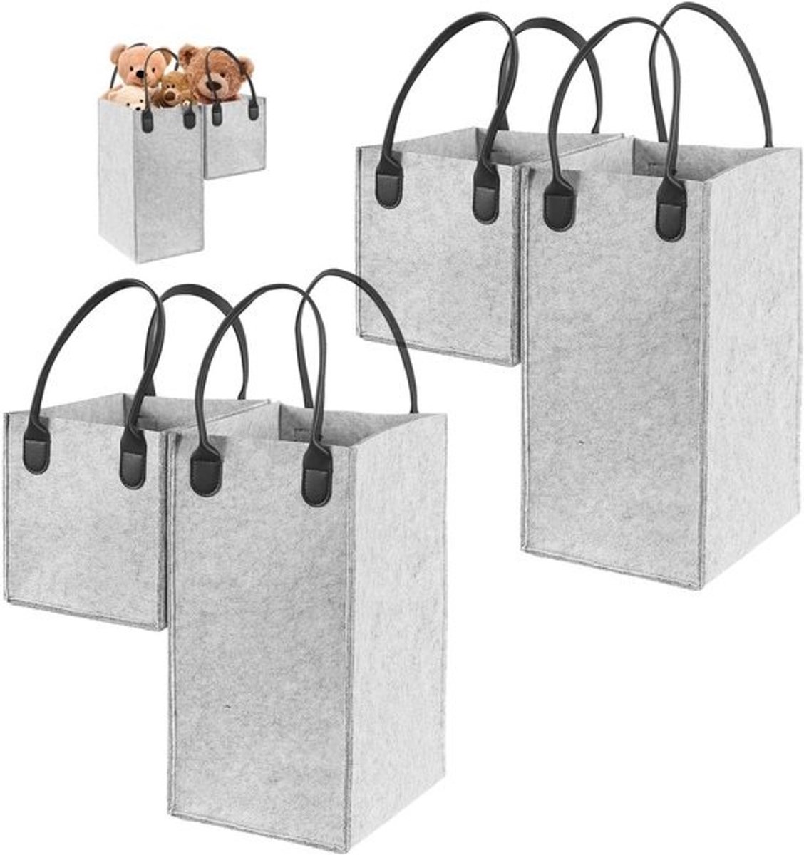 L-vormige trapmand - Opvouwbare opbergdoos - Ruimtebesparend voor de trap - Lichtgewicht vilten materiaal - 40 x 40 x 25 cm - Grijs