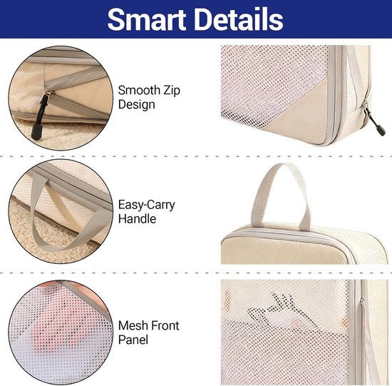 Koffers Organizer Set van 9 Stuks, Inpak Cubes, Waterdichte Compressiezakken voor Kleding, Schoenen en Cosmetica, Ideaal voor Vakanties en Zakenreizen — afbeelding 2