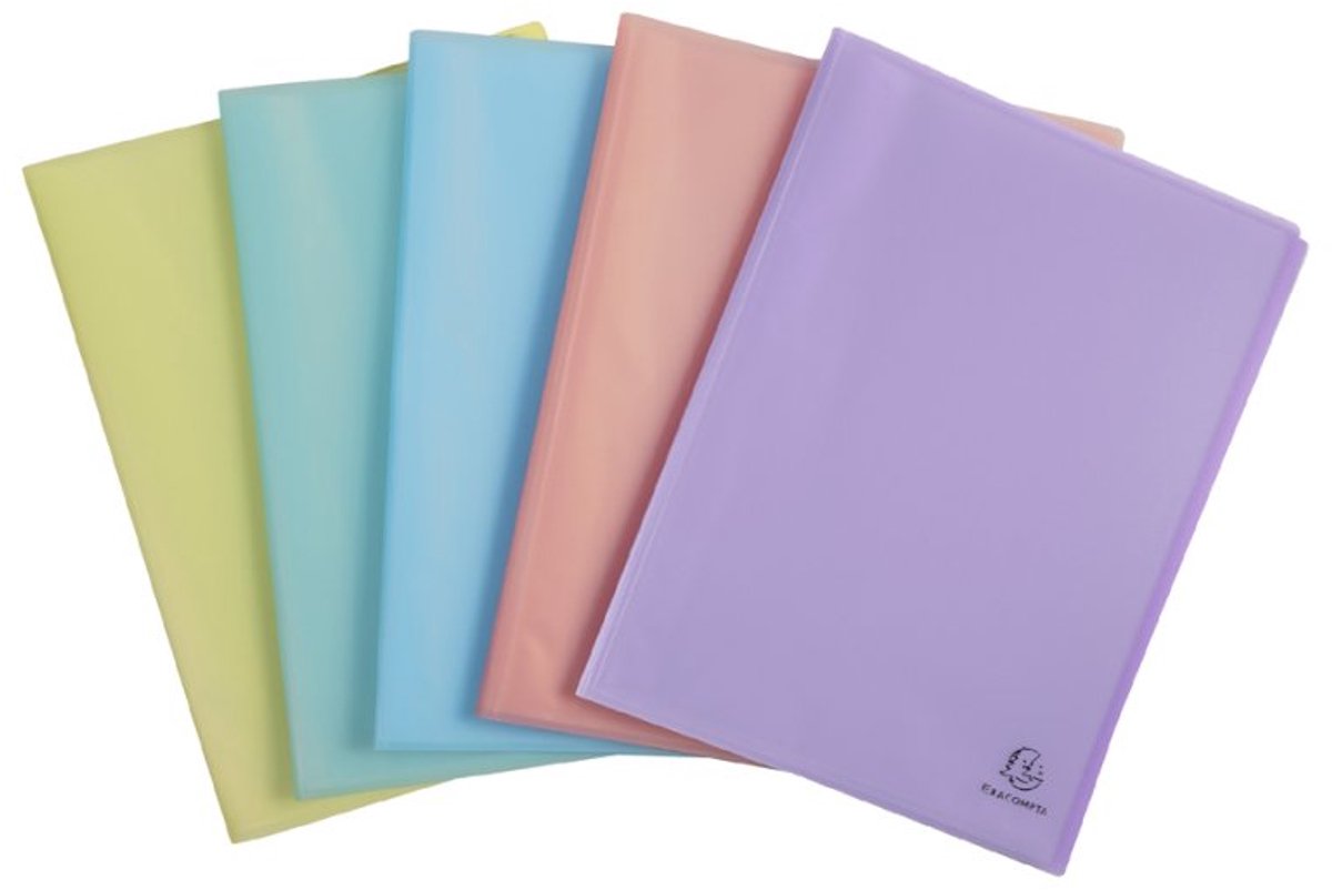 Exacompta Showalbum in halfharde polypropyleen Chromaline Pastel 20 tassen - 40 zichten A4 - Geassorteerd - 88270E