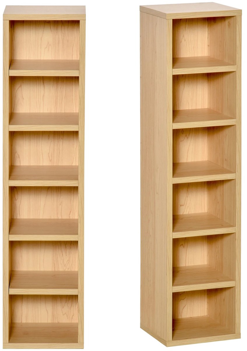 Prime Home Boekenkast - Opbergkast - Vakkenkast - Set van 2 - 6 vakken - 88,3 x 21 x 19,2cm - Hout