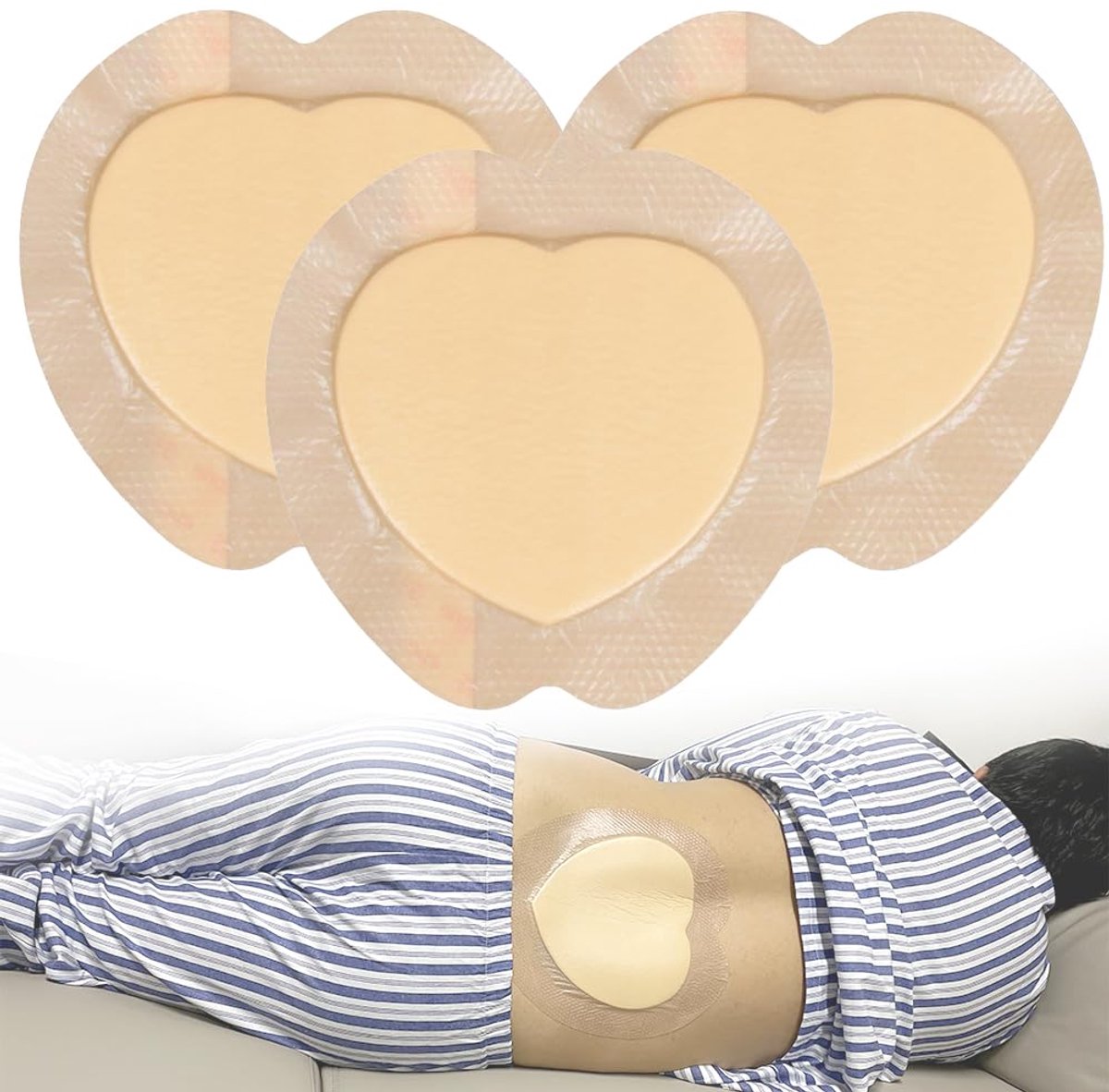Sacral Foam Wound Dressing - Bed Pijnlijke Druk Zelfklevende Pad voor Ouderen Bedlegerig, Steriele Individuele - ShopVlot