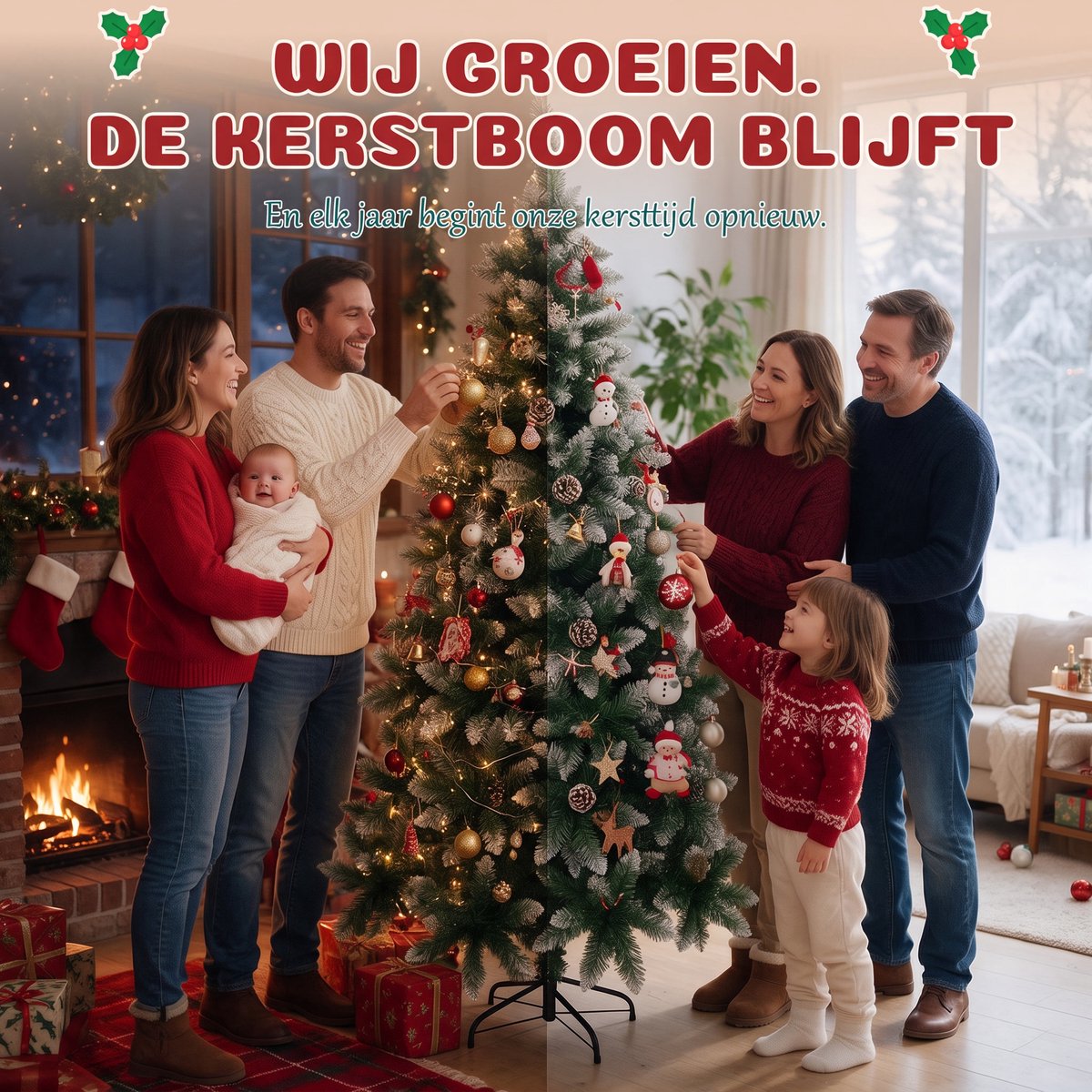 Arvioo - Kerstboom - Groen met sneeuw - 210cm - Met dennenappels – foto 6