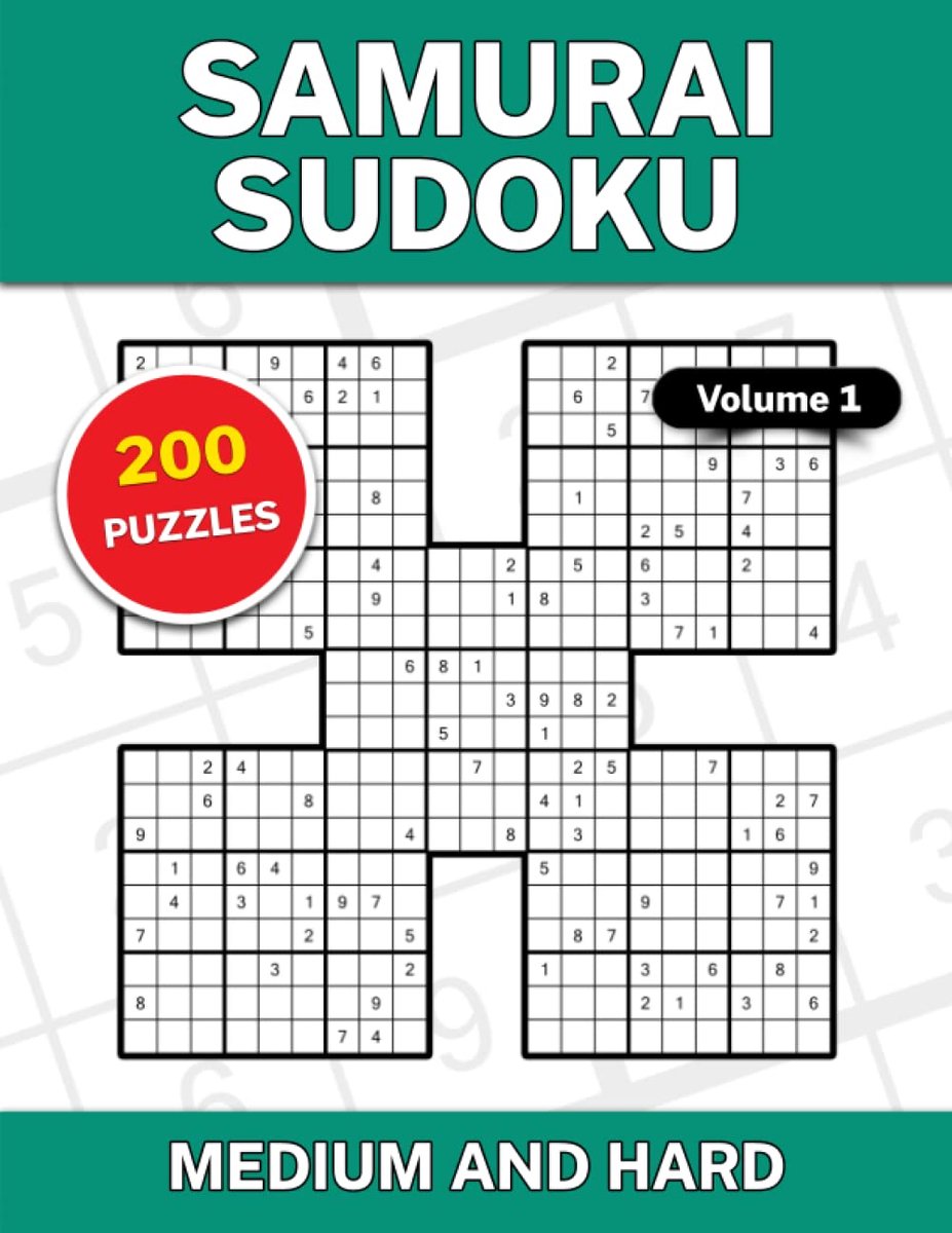 Samurai Sudoku: 200 Medium and Hard Puzzles - Volume 1 - ShopVlot