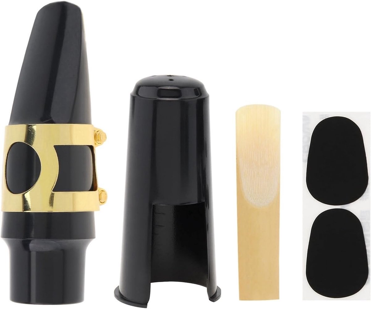 Alto Saxophone Mouthpiece Set, 5 in 1 Metal Buckle Reed Pads Mouthpiece Kit for Alto Saxophone Saxophone Parts - ShopVlot