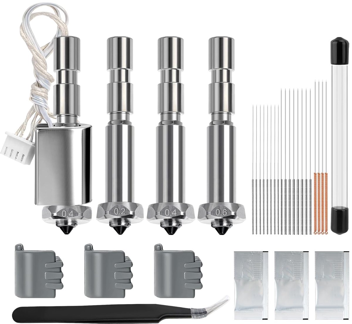 Kobra 3 Max/3 Max Combo Hotend Kit met sproeiers 0,2/0,4/0,6 mm, hoog verwarmingsvermogen met keramisch - ShopVlot