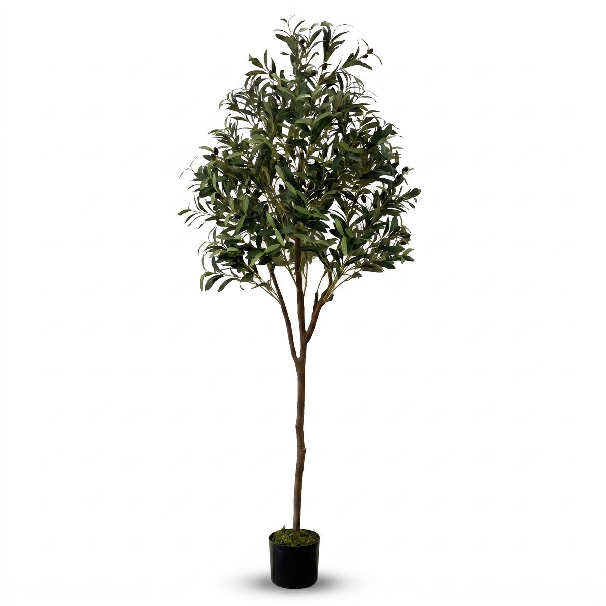 IvoQ Kunst Olijfboom 180 cm - Realistische Kunstplant met Pot en Olijven
