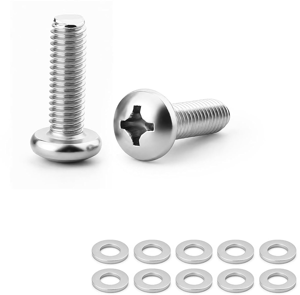 10PCS Schroeven platkop M4x12mm Zilver