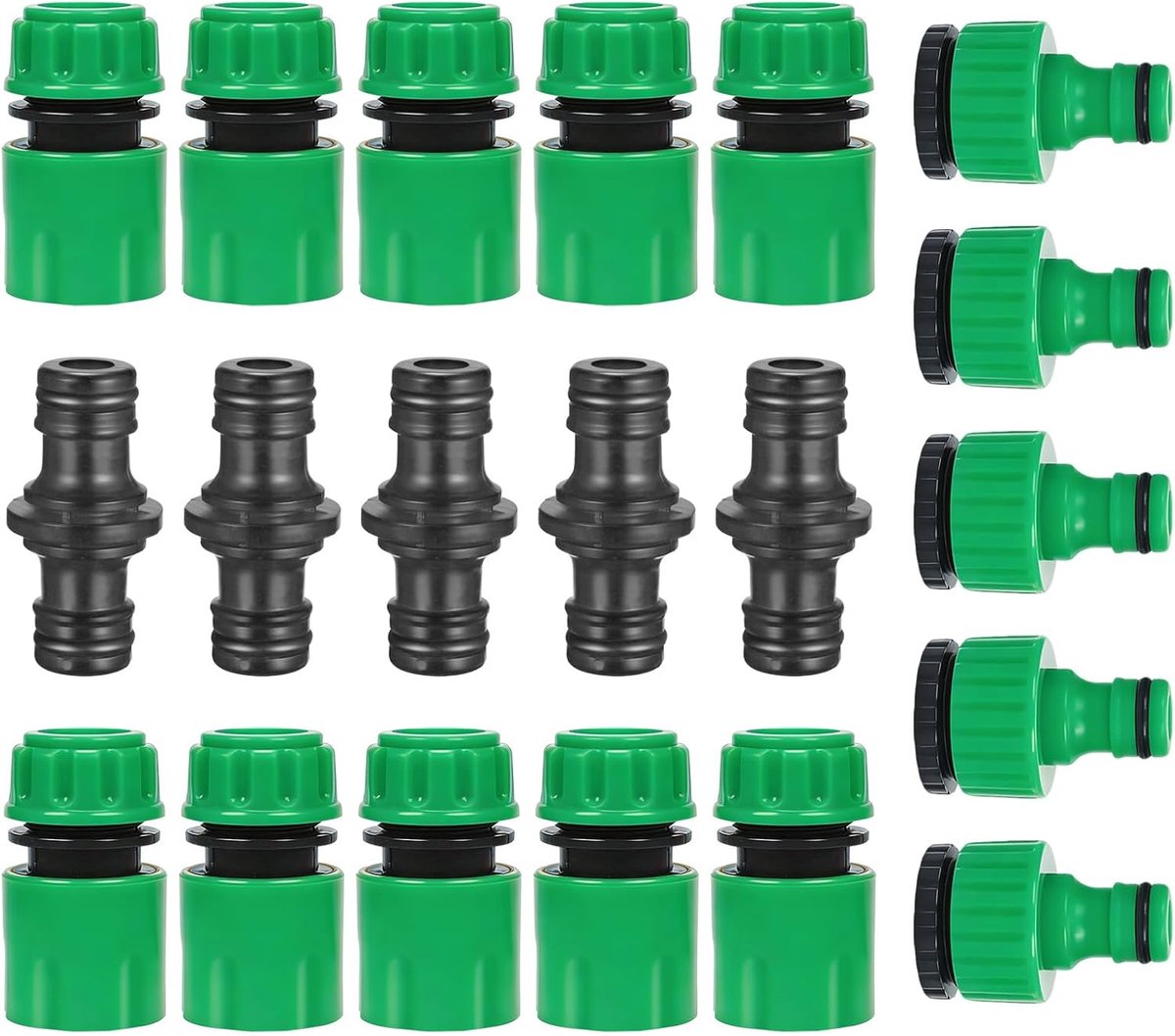 20pcs Garden Hose Connector Kit 1/2 Inch Quick Coupling, 10 Pants, Quick Connector, 5 Double Plugs, Hose Connectors, 5 - ShopVlot