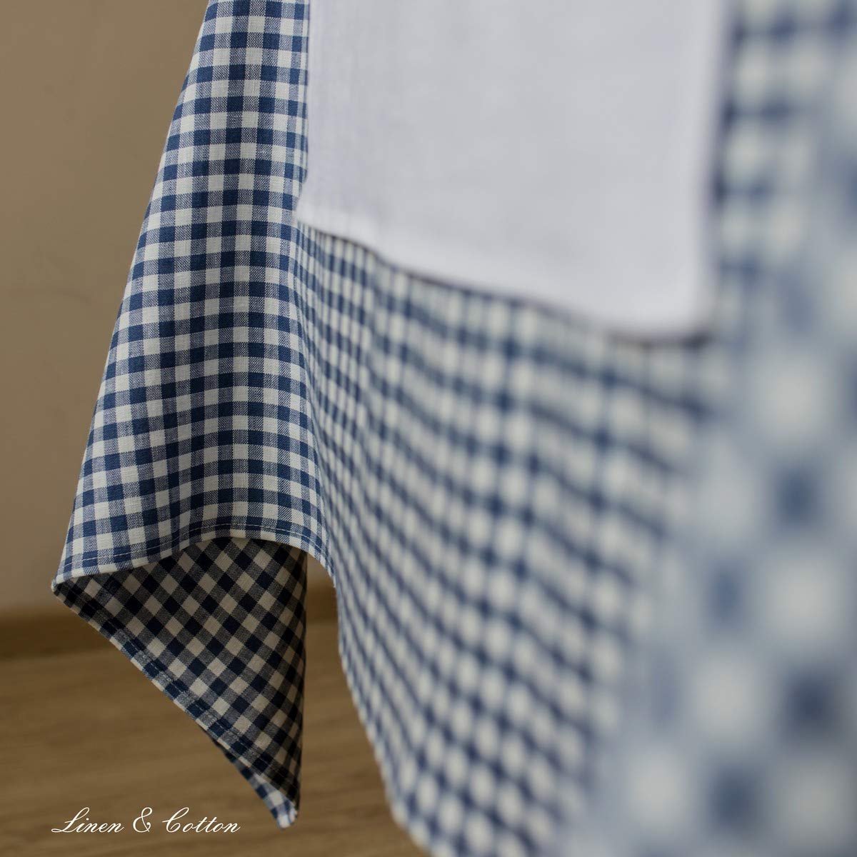 Linen & Cotton Tafelkleed Tafellinnen Stof Geruit Landelijke Stijl Rustiek Estella - ShopVlot