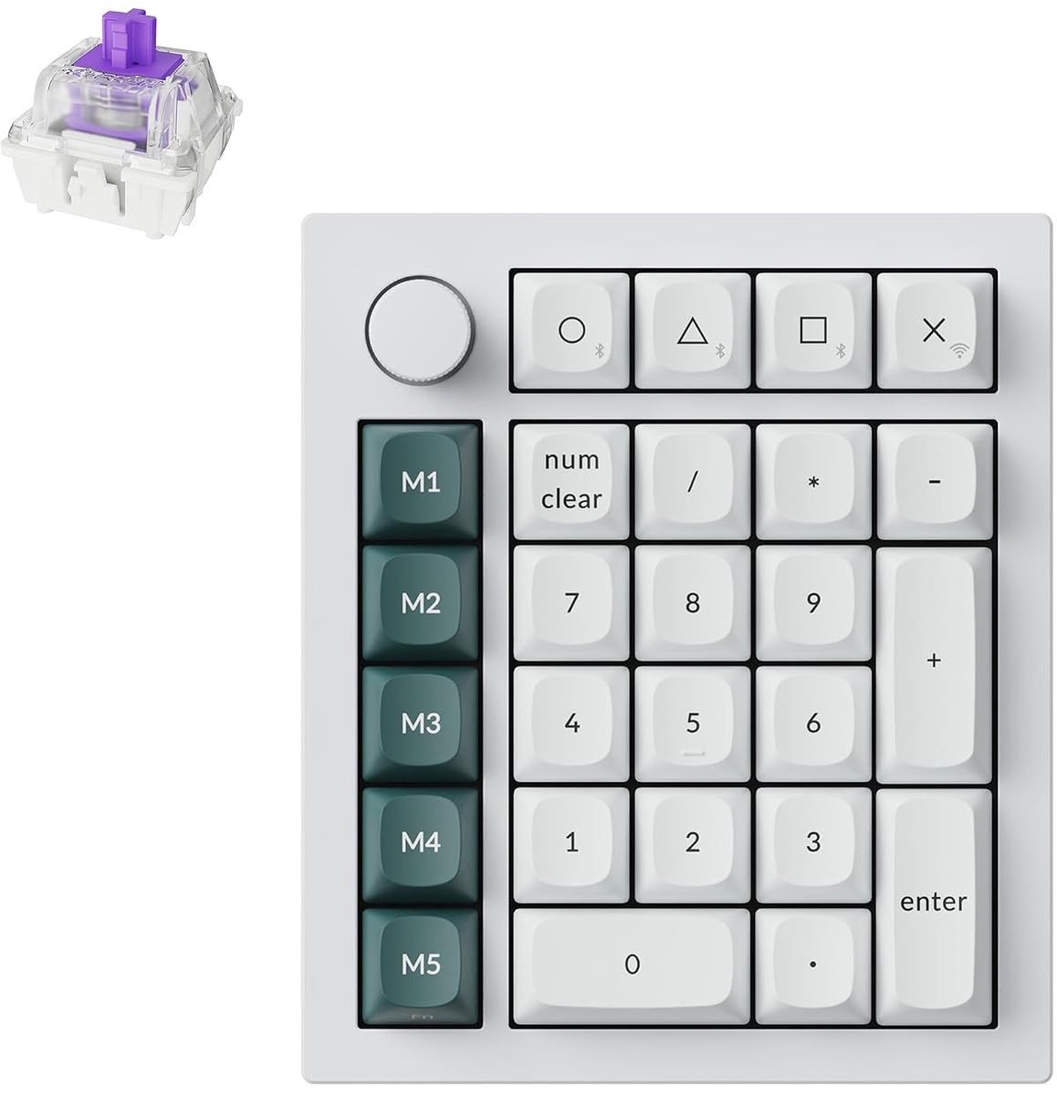 Draadloos en Bedraad Numpad met Gateron Magnetic Switch, RGB Verlichting en Hot-Swappable Functie voor Laptop en Mac, 2.4GHz/Bluetooth 5.1