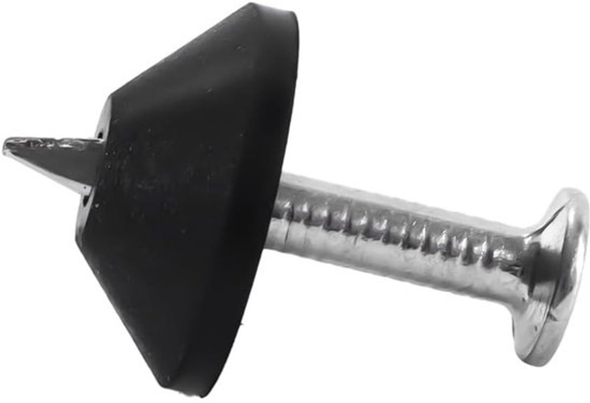 Noppenfoliebevestigers - Afdichtnagels en bevestigingsknoppen - Voor het bevestigen van folie - Eenvoudig te installeren - 4 x 30 mm - Zwart zilver