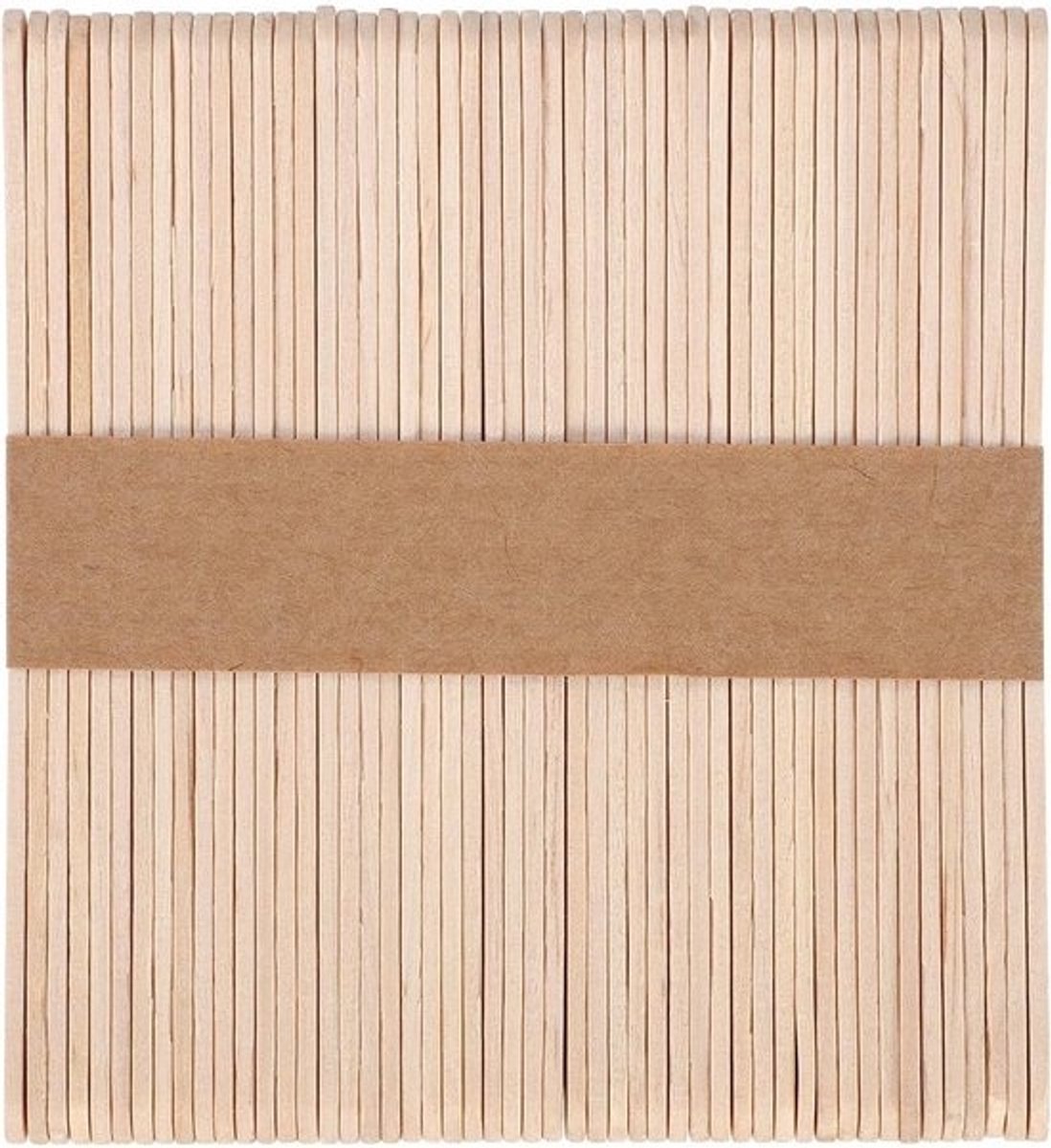 Natuurlijke houten lollysticks - 50 stuks - Voor knutselen, ijs en doe-het-zelfprojecten