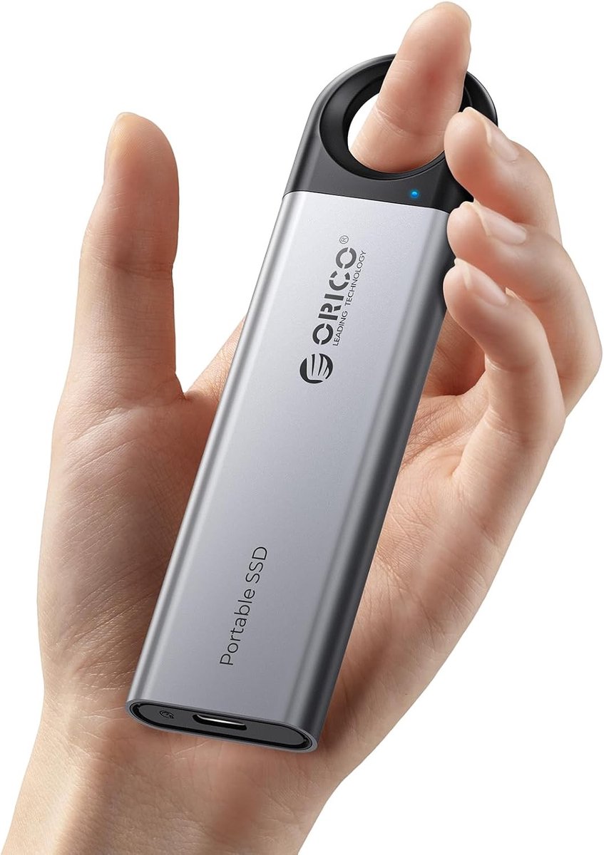 Externe 1TB SSD met 460MB/s, Draagbare Hard Drive met USB C & A Kabel, Compatibel met iPhone 15, Mac, PS5 en Xbox