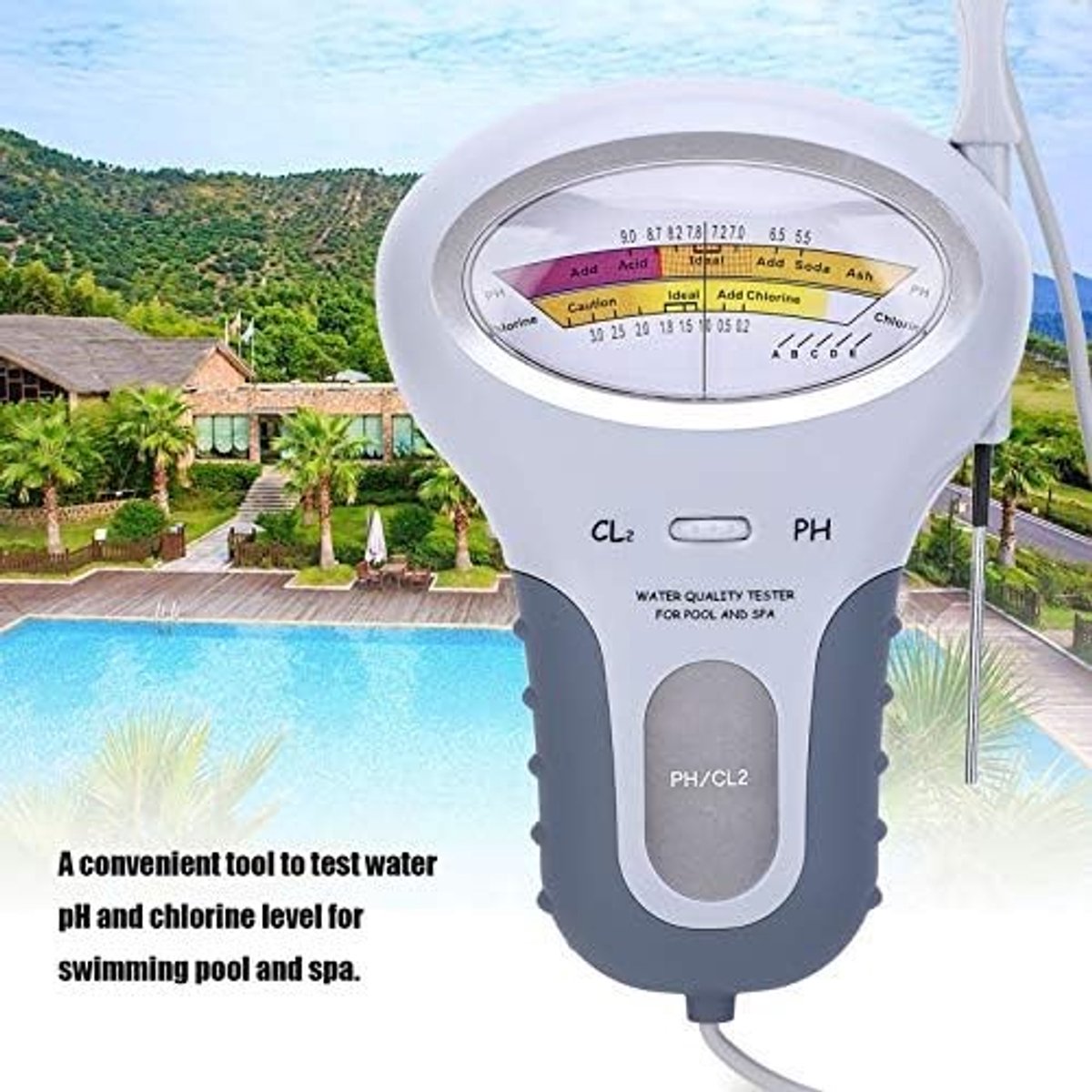 pH en Chloor Tester voor Zwembad en Spa, Waterkwaliteit Monitor voor Veilig Zwemmen en Onderhoud
