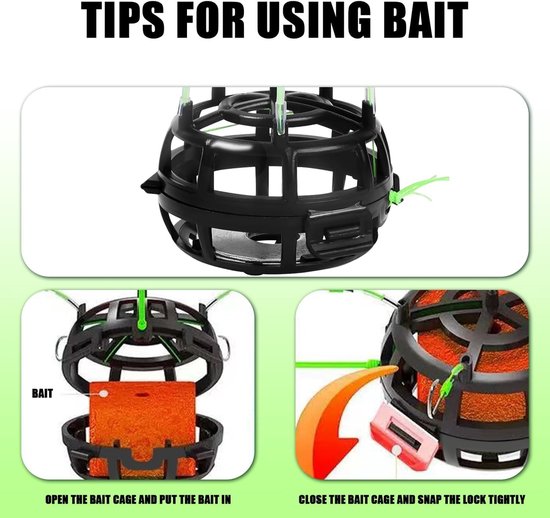 Drijvende Bait Cage met 360° Rotatie, Verstelbaar Ontwerp tegen Verstrengeling, Geschikt voor Poeder, Granulaat en Blokvoer — afbeelding 4