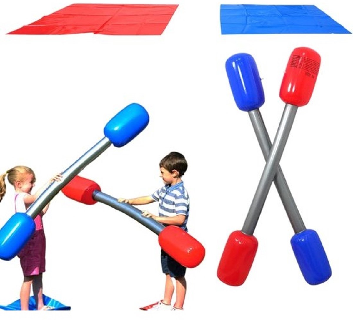 Opblaasbare battle - Gevechtsspel - Buitenspelen - Veilige gevoerde knuppels - Stokken van 143 cm - Multi