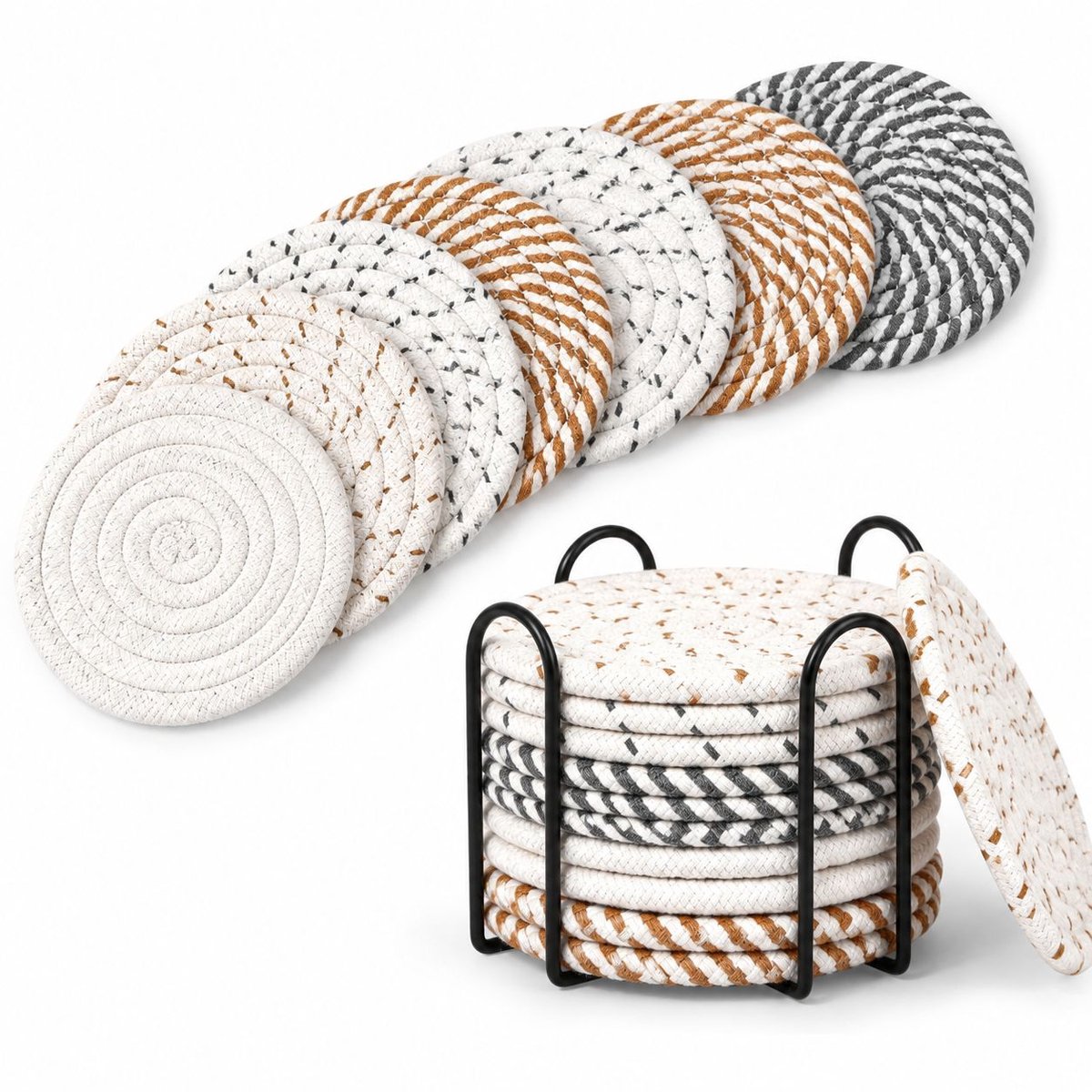 VHV - Placemats - 10 stuks - Antislip - Hittebestendig - 11 cm - Onderlegger - Met standaard - voor keukens