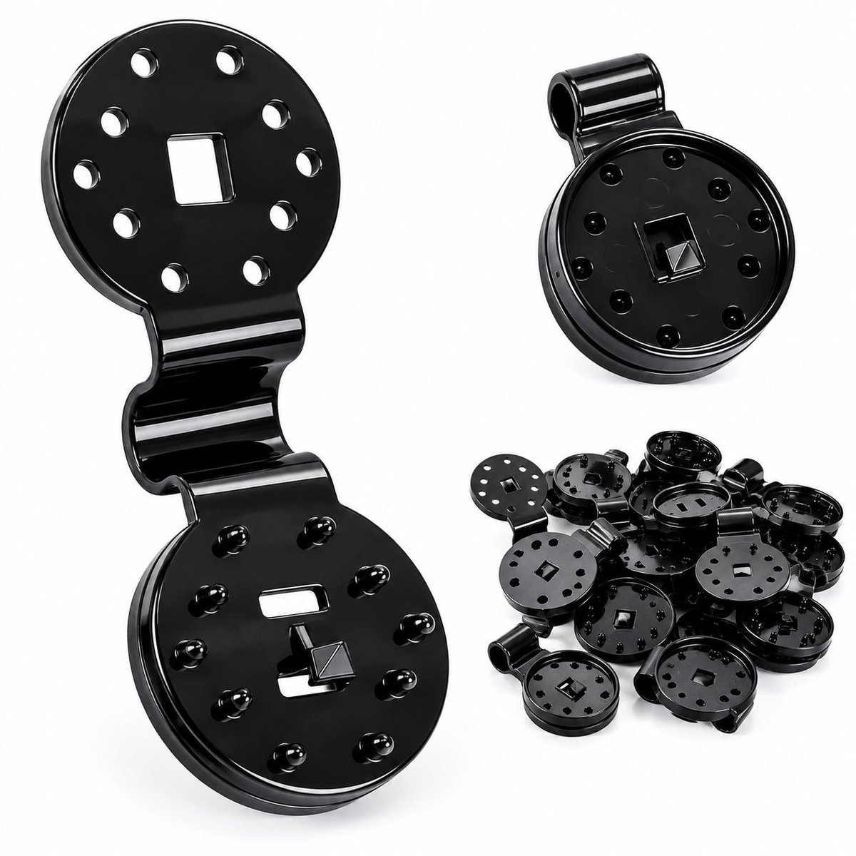 VHV - Bevestigingsklemmen - 50 stuks - Zonneschermklemmen - Kunststof clips - Met ringen - Speciale kunststof - Ronde accessoires - in de tuin