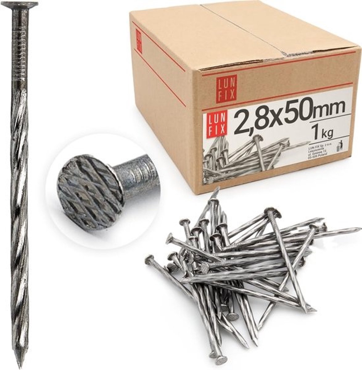 Houten spijkers - Draadnagels voor timmerwerk - Bouwwerkzaamheden en timmerwerk - Ongegalvaniseerd met platte kop - 50 mm 1 kg