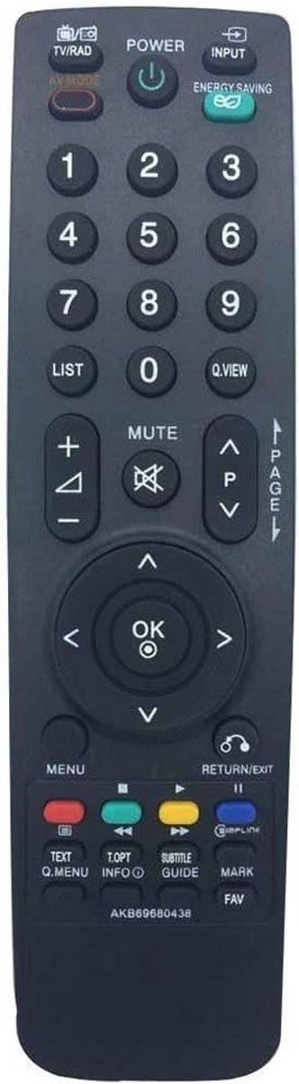 TV afstandsbediening AKB69680438 - Vervangend model - Geschikt voor diverse LG LCD LED TV's - Eenvoudig in gebruik - ShopVlot