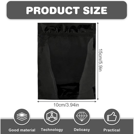 Sanitairzakjes 10 cm x 15 cm - Dikke variant - Zwart - Voor dagelijks gebruik - ShopVlot — afbeelding 5