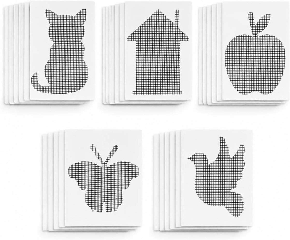 Reparatieset muggennet 30-delig - 9 x 7 cm - Zwart - 5 schattige motieven - ShopVlot