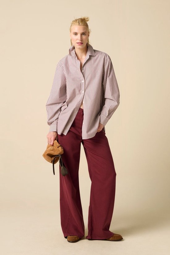 Donkerrode Hight Waist Wide Leg Jeans