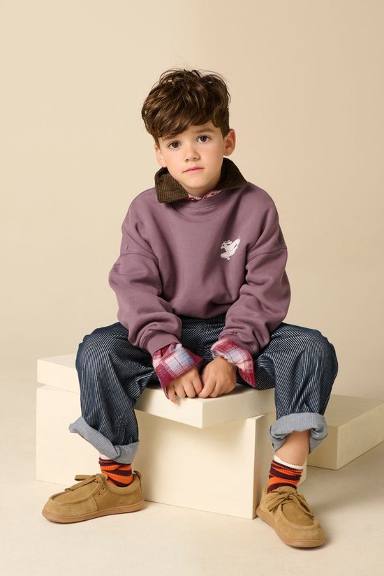 Donkerpaarse Sweater Met Artwork