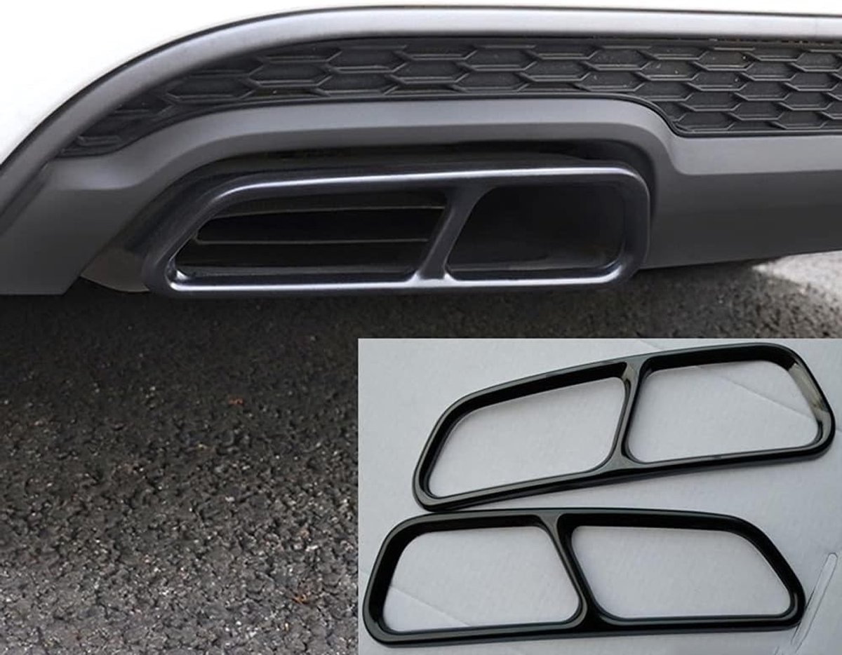 Uitlaatpijp eindstuk trim voor Audi A6 A7 C7 2016-2018 - RVS uitlaatdecoratie en stylingaccessoires voor auto-exterieur