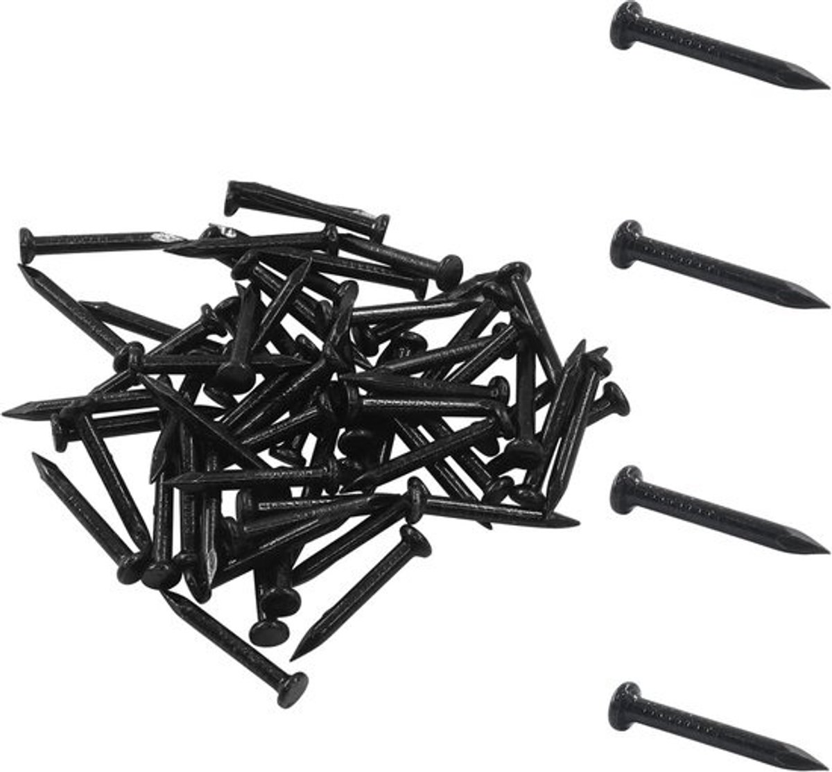 Hardware-nagels - Metselwerknagels - Voor robuuste bevestiging - Constructie van koolstofstaal - 20 mm lang - Zwart