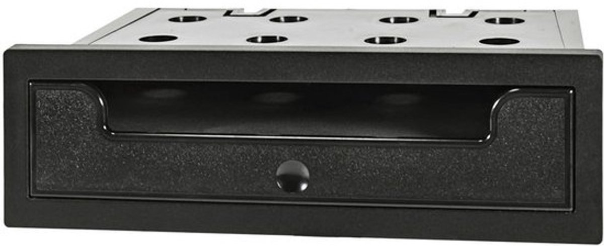 Opbergvak voor auto - Dubbel-DIN-frame - Telefoon plaatsen - Uitklapbare klep - Hoogte 58 mm - Zwart