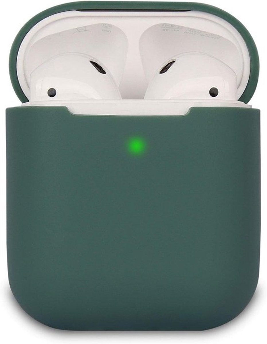 Beschermhoes voor koptelefoon - Siliconenhoes - Bescherming tijdens het opladen - LED-indicatie blijft zichtbaar - 6 x 5 x 1 cm - Donkergroen