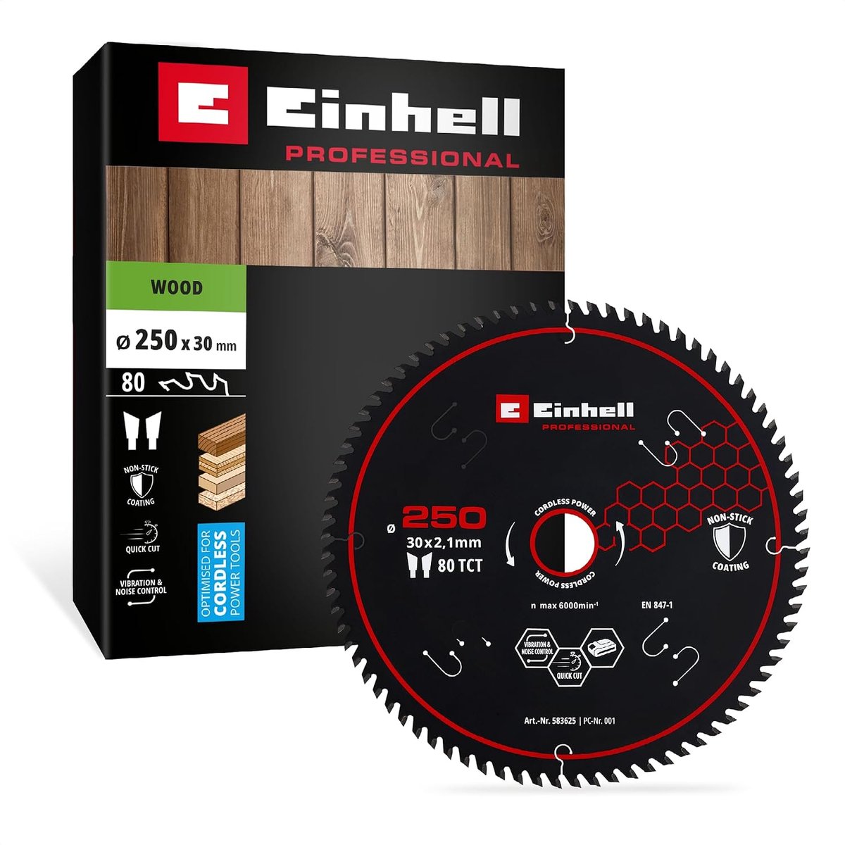 Einhell Professional cirkelzaagblad, hout, Ø 250 x 30 mm, 80 tanden
