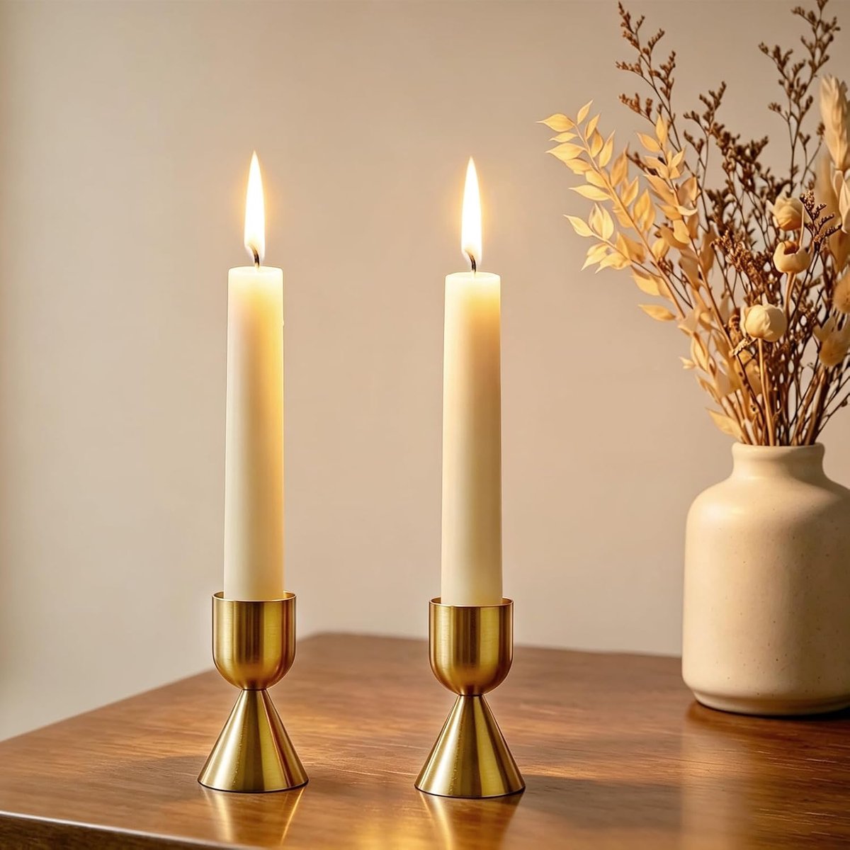 2 stuks kandelaar, goudkleurig, decoratief, vintage, kandelaar, kandelaar, ideaal voor bruiloften, verjaardagen, Kerstmis, diners, tafeldecoratie