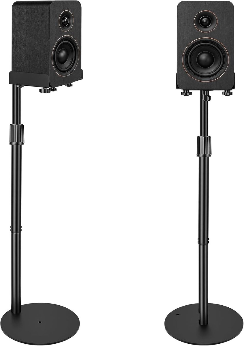 Luidsprekerstandaard, set van 2, in hoogte verstelbaar 80-105 cm, boxstandaard - ShopVlot