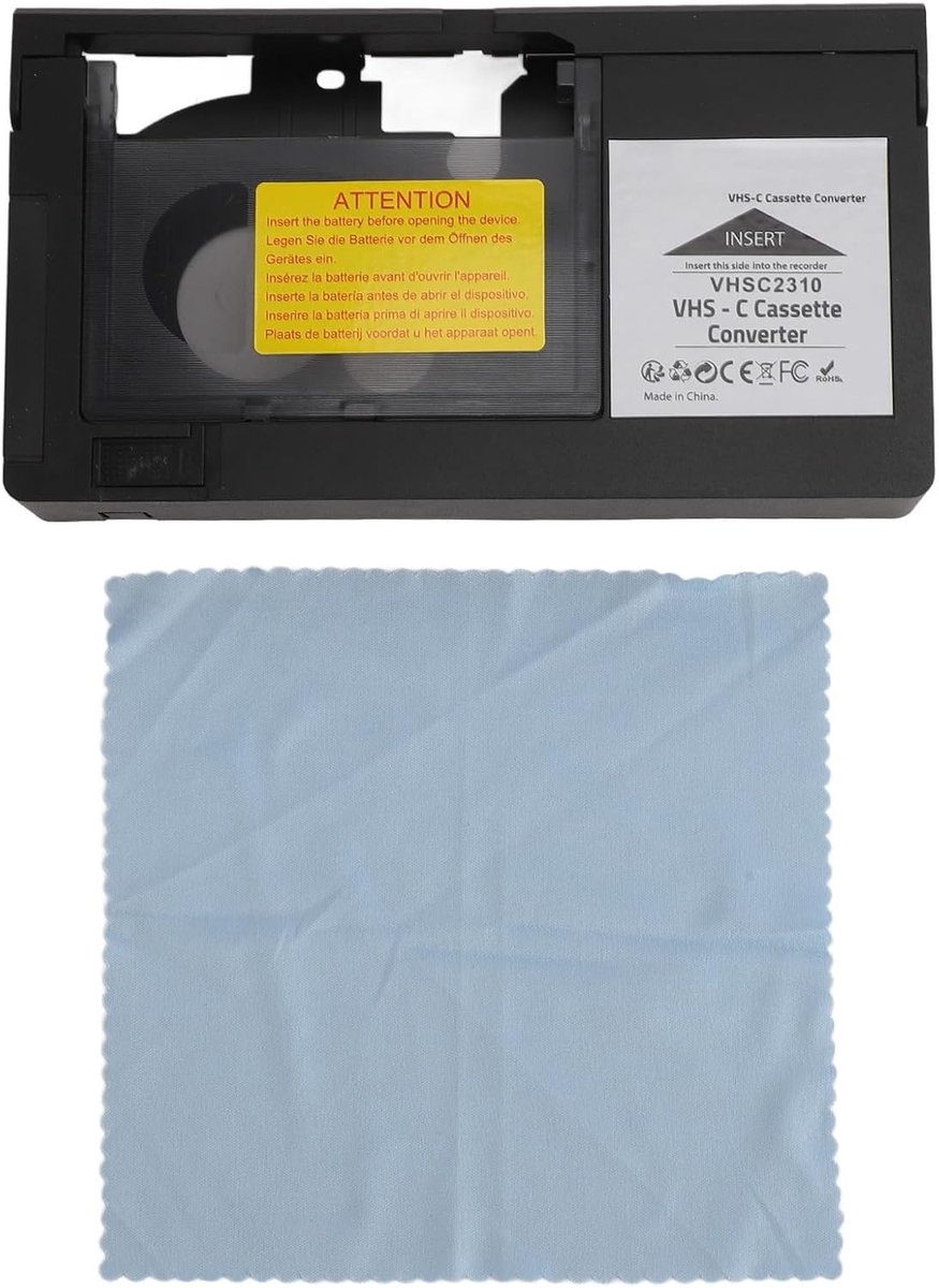 Motorized VHS C Adapter voor Camcorders en Videorecorders - Tape Converter, Compatibel met VHS C en Videobanden