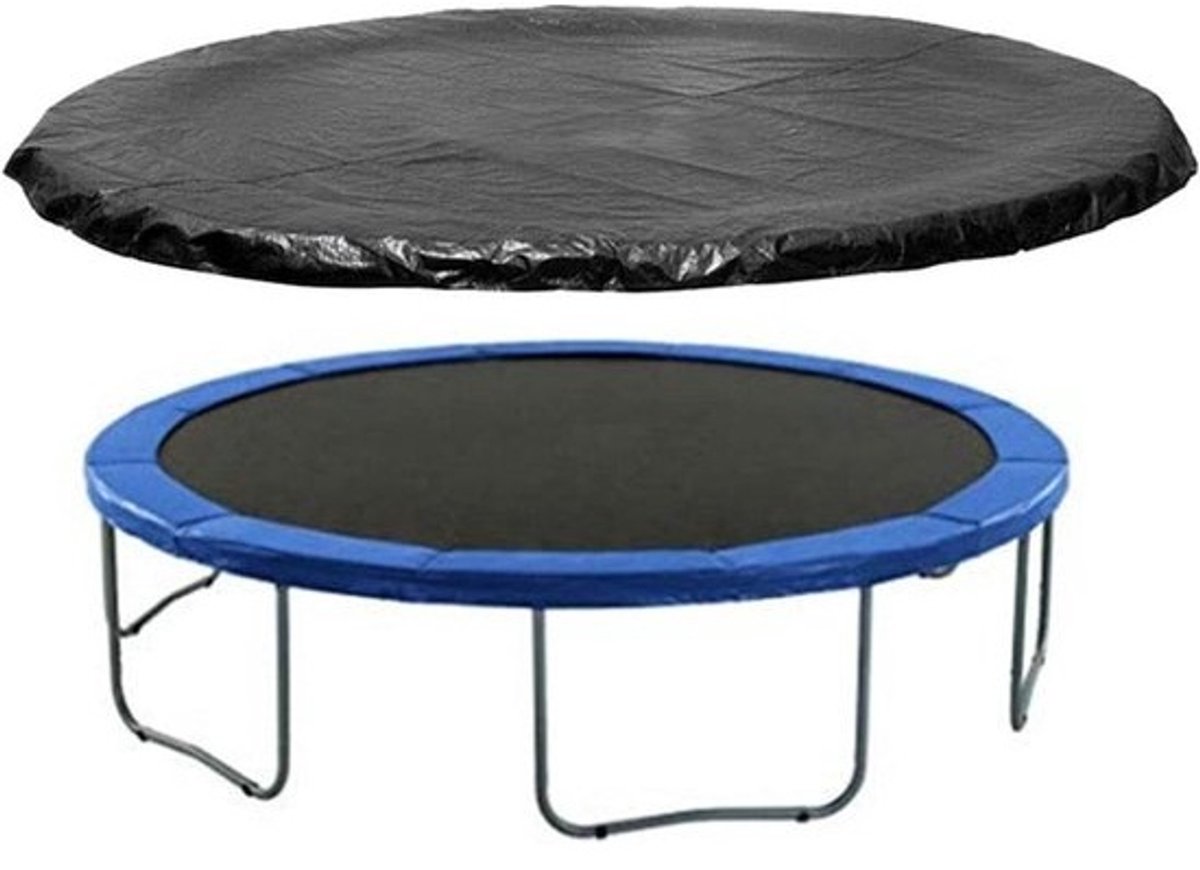 Ronde trampolinehoes - Beschermhoes voor buiten - Om de trampoline te beschermen - Waterdicht - uv-bestendig - 12FT diameter
