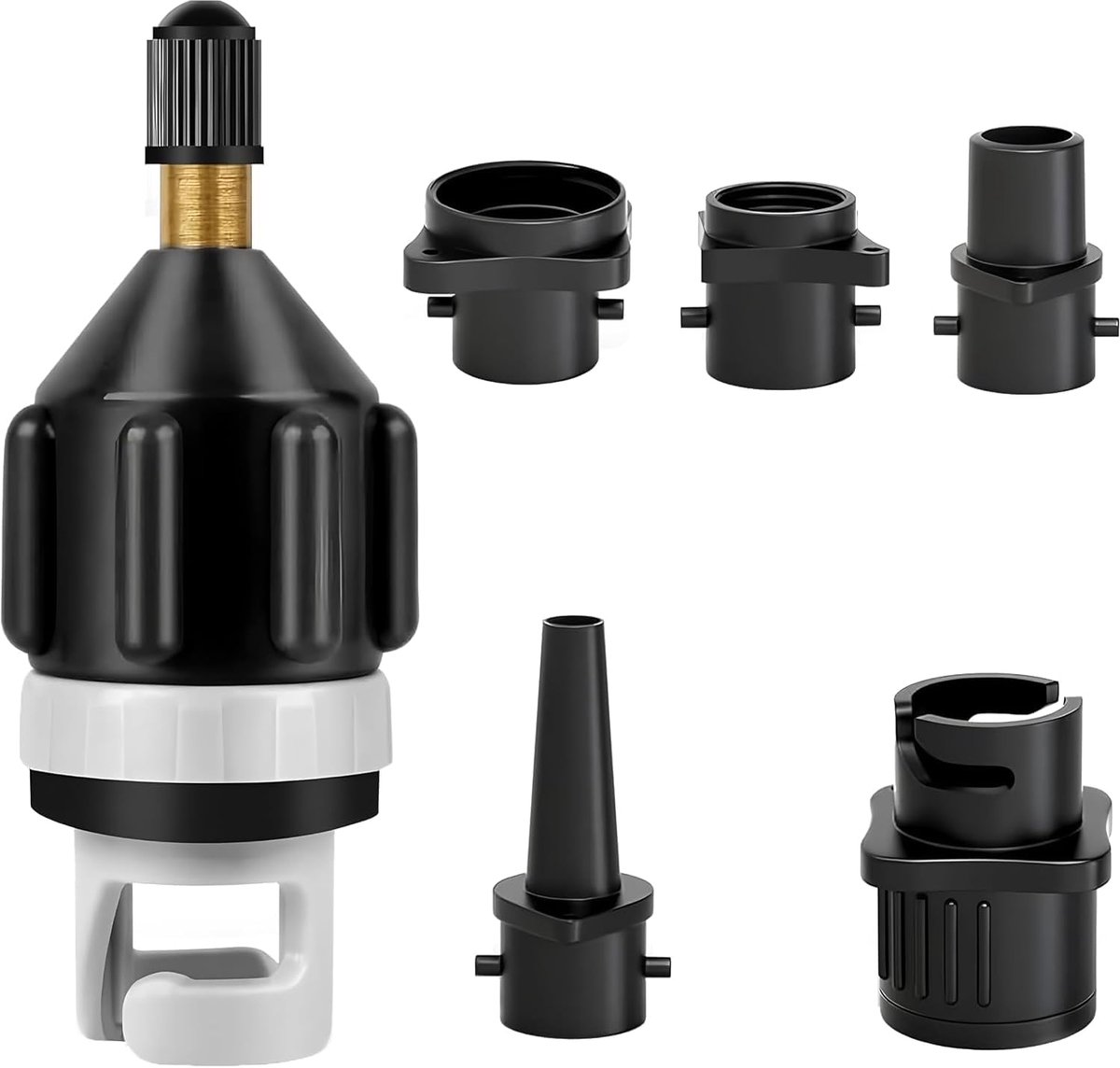 SUP Surf Paddle Valve Adapter/Air Pump Converter with 4 Valve Adapters for Paddleboards, Inflatable Boats, Kayaks - ShopVlot