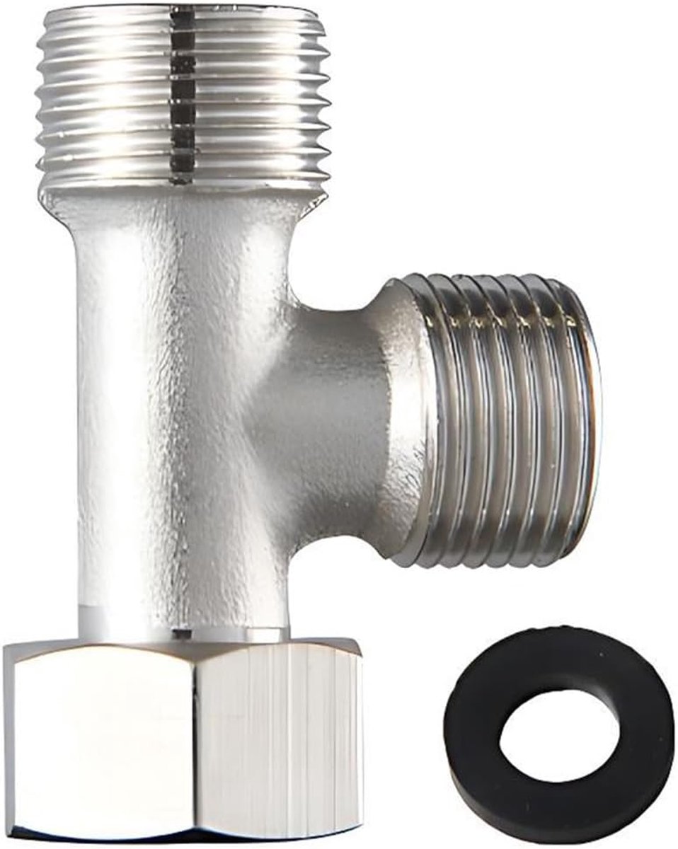 3-way connection valve for toilet, 3/8 inch, with side input 1/2 inch - ShopVlot